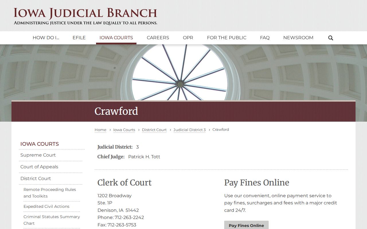 Crawford County warrant check and Clerk of Court information