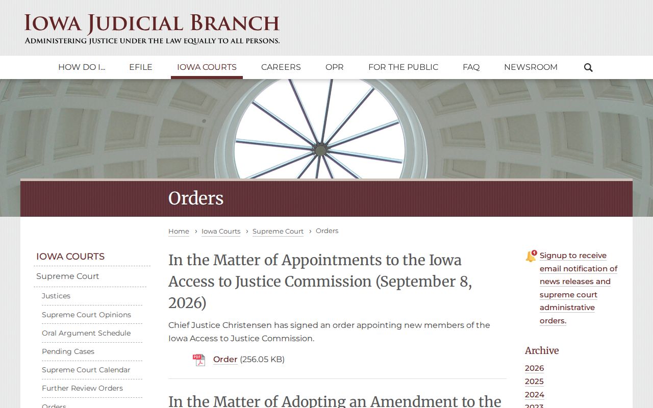 Crawford County bench warrant and Iowa court filing orders