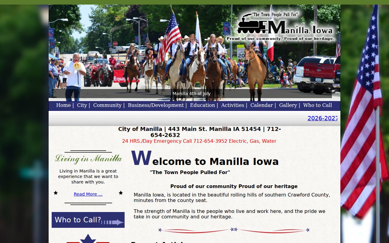 Crawford County Manilla warrant records city hall office-hours page